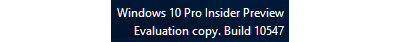 Version message shown on Windows 10 Insider Preview desktops.